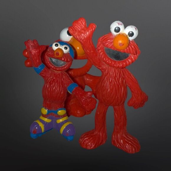3 Elmo Cake Toppers Figure Roller Blading Elmo B20 - Picture 7 of 10